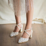 Short Square Heel Wedding Shoes For women  A3